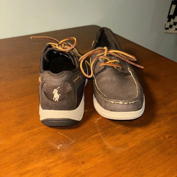 Polo Ralph Lauren Carrick Leather Boat Shoes Men's Size 8D Brown White Preppy - Picture 2 of 11